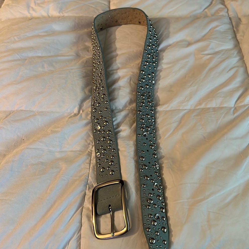 Genuine leather bling belt